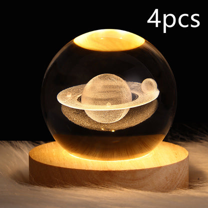 Wood Base Crystal Ball Night Lamp (photo 19)