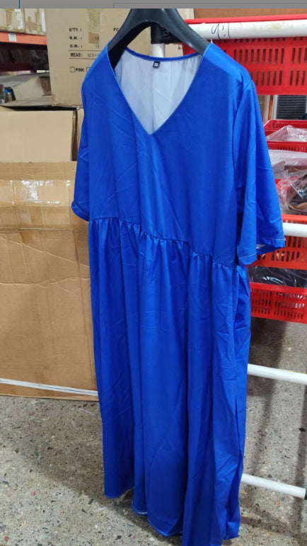 Women's Printed Chiffon V-Neck Short-Sleeve Dress (photo 15)