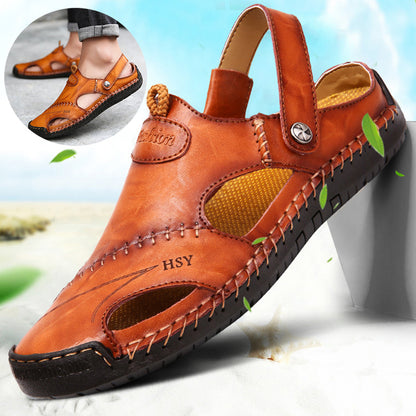 Men's Closed-Toe Adjustable Slide Sandals
