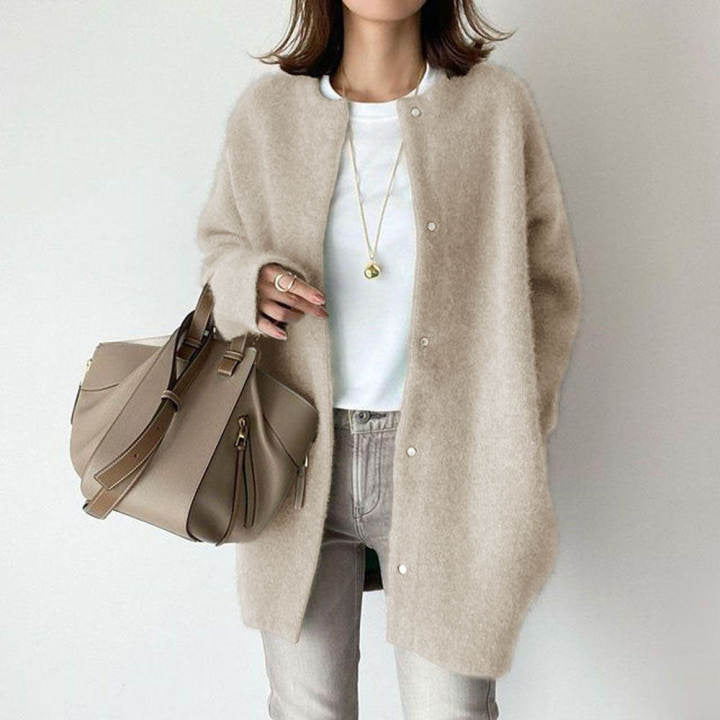 Women's Loose Round-Neck Knit Cardigan Coat (photo 9)
