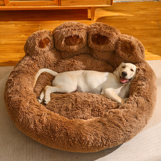 Round Plush Pet Bed for Dogs and Cats, 50 to 110 cm