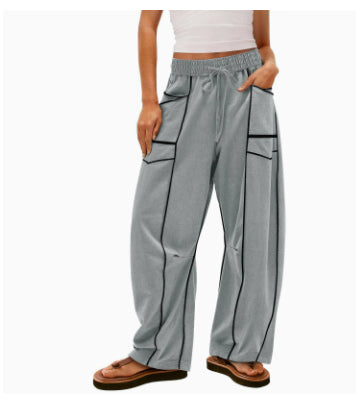 Women's Striped Wide-Leg Drawstring Sweatpants (photo 18)