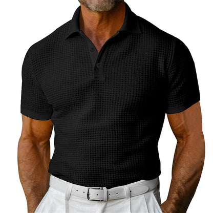 Men's Waffle Short-Sleeve Polo Shirt (photo 5)