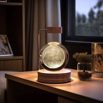 3D Engraved Crystal Ball Night Light with Wooden Base, USB (photo 43)
