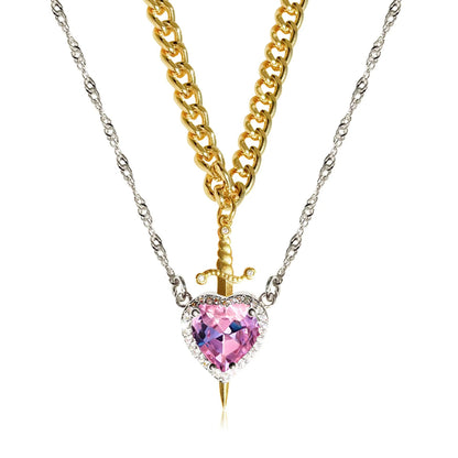 Heart and Sword Couple Necklace Set (photo 12)