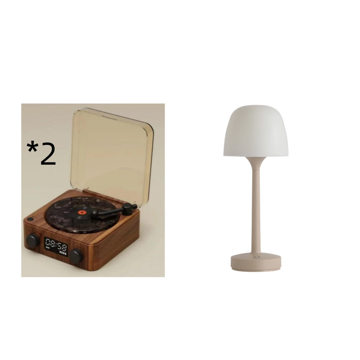 Retro Turntable-Style Bluetooth Speaker with Nature Sounds and Light (photo 23)