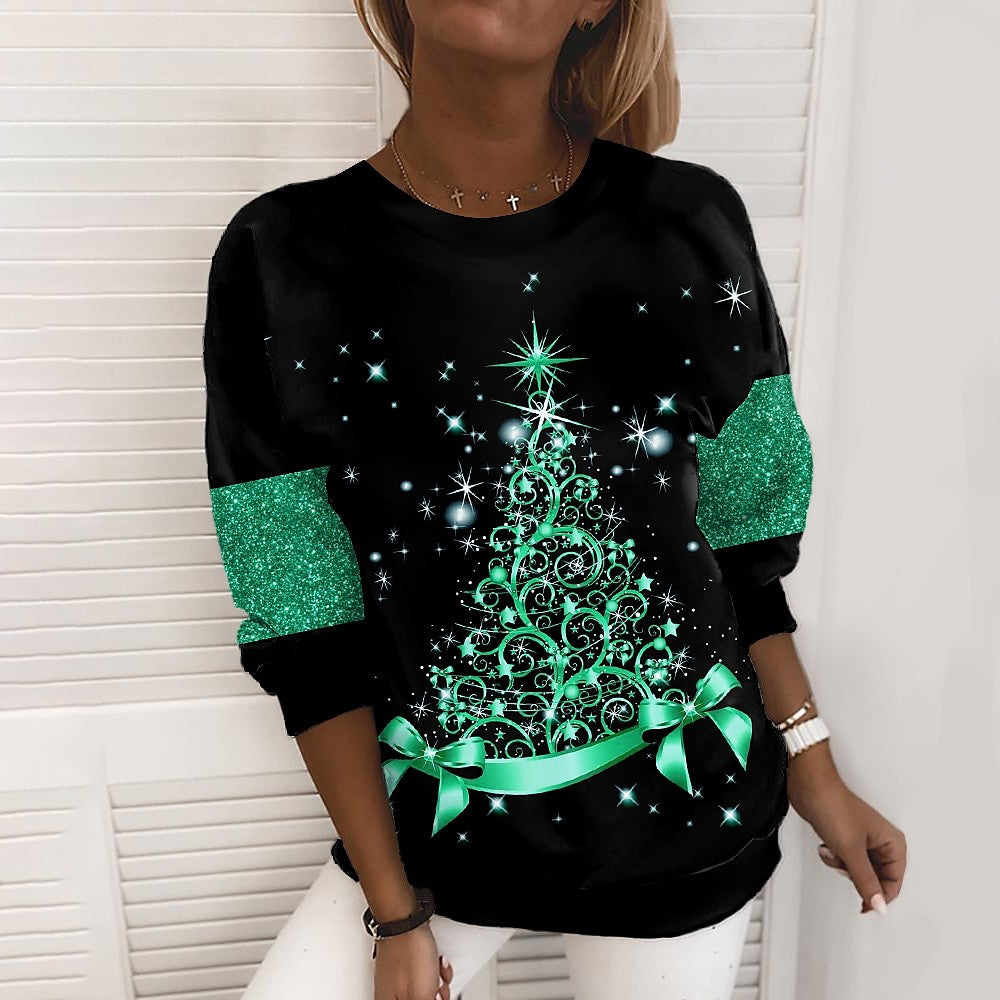 Women's 3D Print Christmas Pullover Sweatshirt (photo 14)