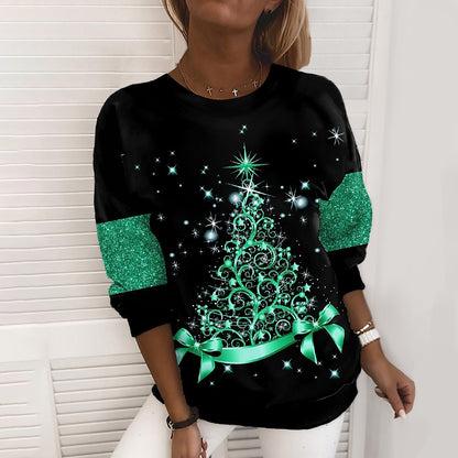 Women's 3D Print Christmas Pullover Sweatshirt (photo 14)