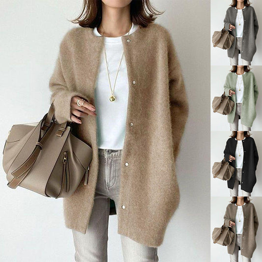 Women's Single-Breasted Knit Cardigan Jacket