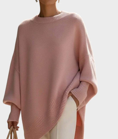 Women's Thick Knit Crewneck Pullover Sweater, Loose Fit (photo 5)