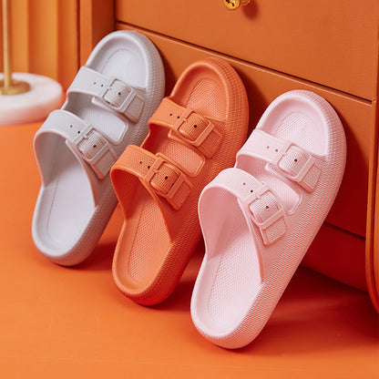 Platform Slide Sandals with Double Buckle, EVA (photo 4)