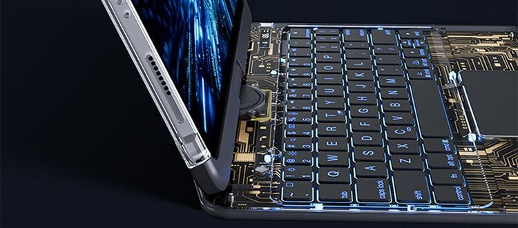 360° Rotating Clear Keyboard Case for iPad with Trackpad (photo 17)