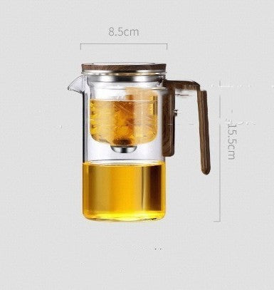 Magnetic Glass Tea Infuser Teapot with Wood Handle (photo 8)