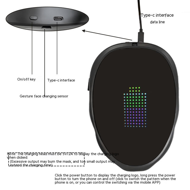 Programmable LED Light-Up Party Face Mask (photo 11)