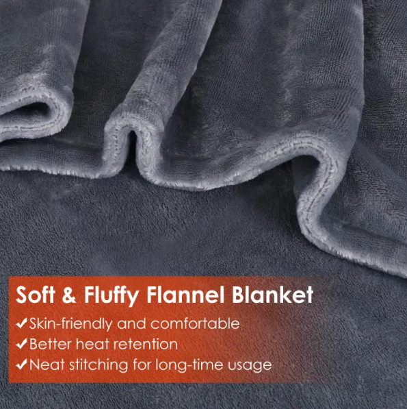 USB Heated Wearable Blanket Wrap with Zipper, 59 x 31 in (photo 9)
