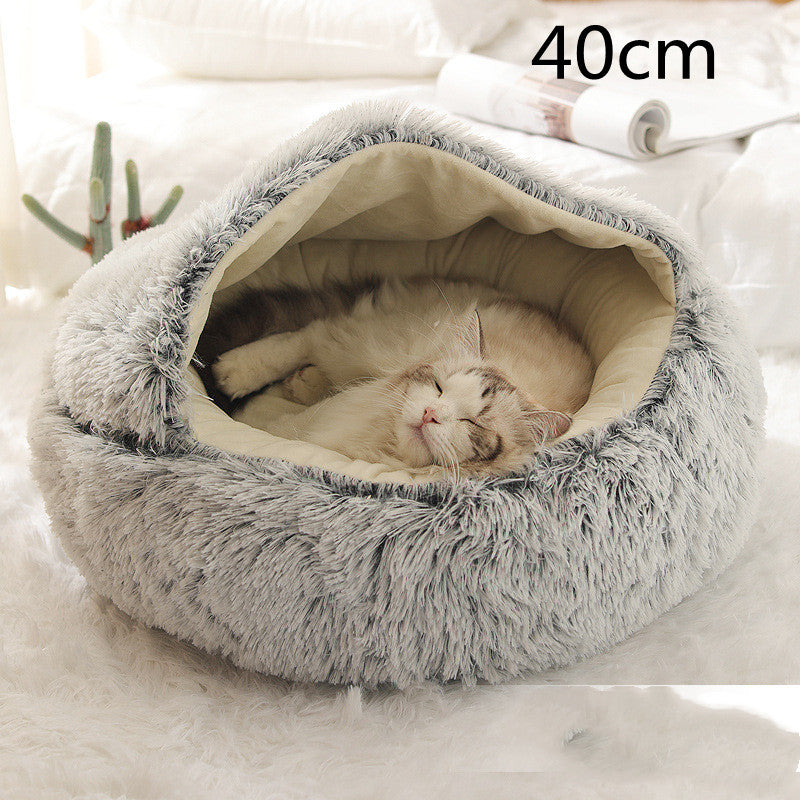 2-in-1 Round Plush Pet Bed for Dogs and Cats (photo 31)