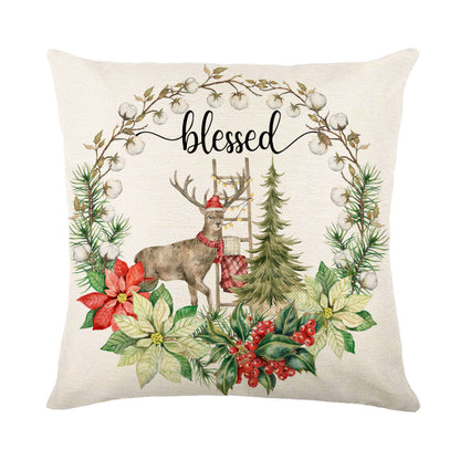Snowflake Print Christmas Pillow Cover, 45 x 45 cm (photo 6)