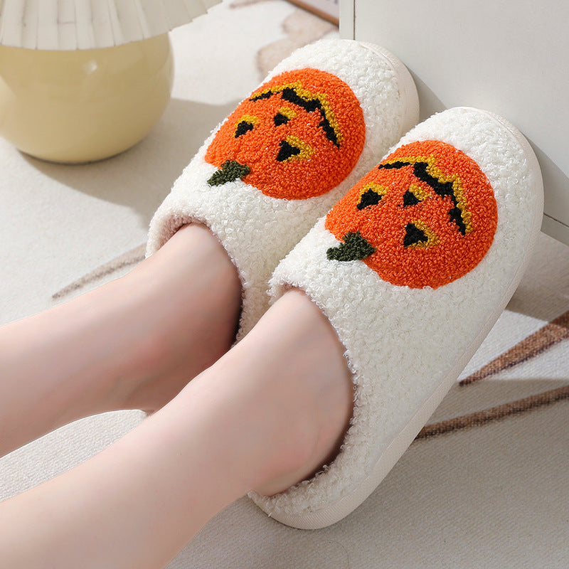 Halloween Pumpkin Plush Slippers (photo 3)