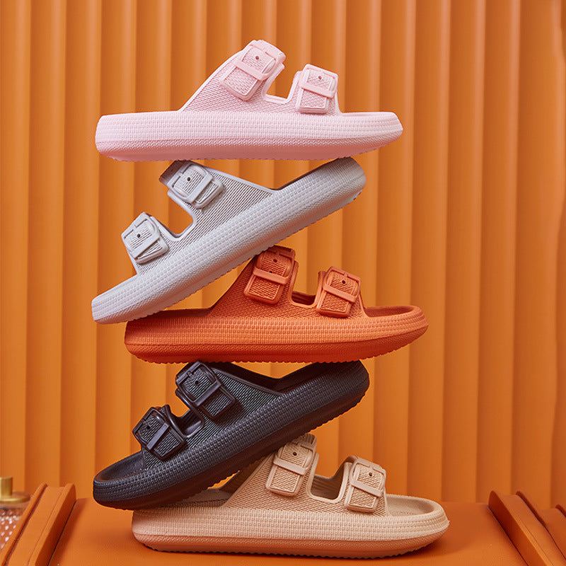 Platform Slide Sandals with Double Buckle, EVA (photo 3)