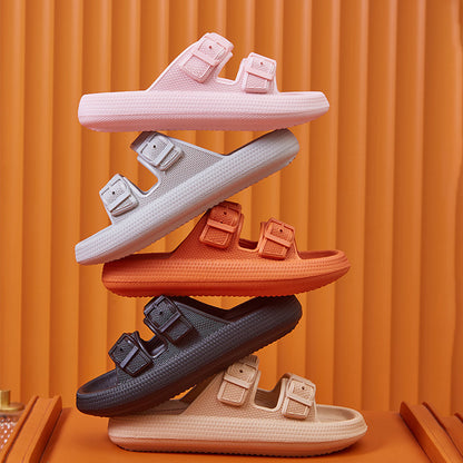 Platform Slide Sandals with Double Buckle, EVA (photo 3)