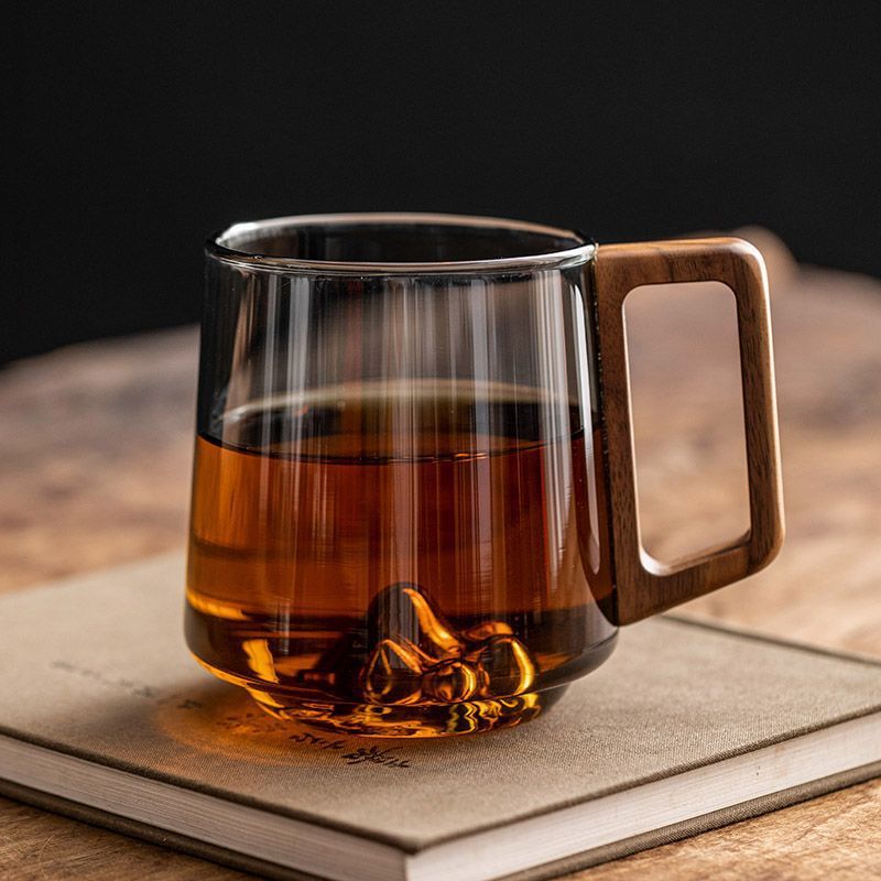 Glass Cup with Wooden Side Handle, 400 to 430 ml (photo 6)