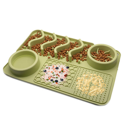 Silicone Lick Mat and Slow Feeder Bowl for Dogs, Small or Large – Large, Light Green