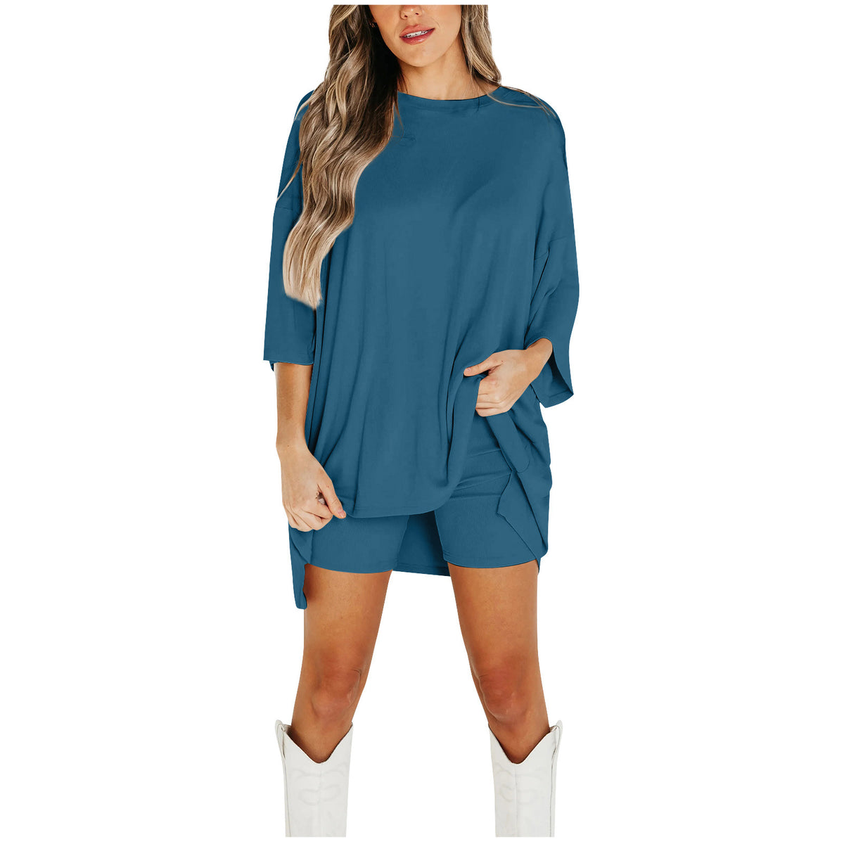 Women's Batwing T-Shirt and Shorts Set (photo 21)