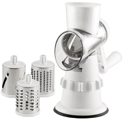 3-in-1 Rotary Drum Vegetable Slicer with Suction Base (photo 3)