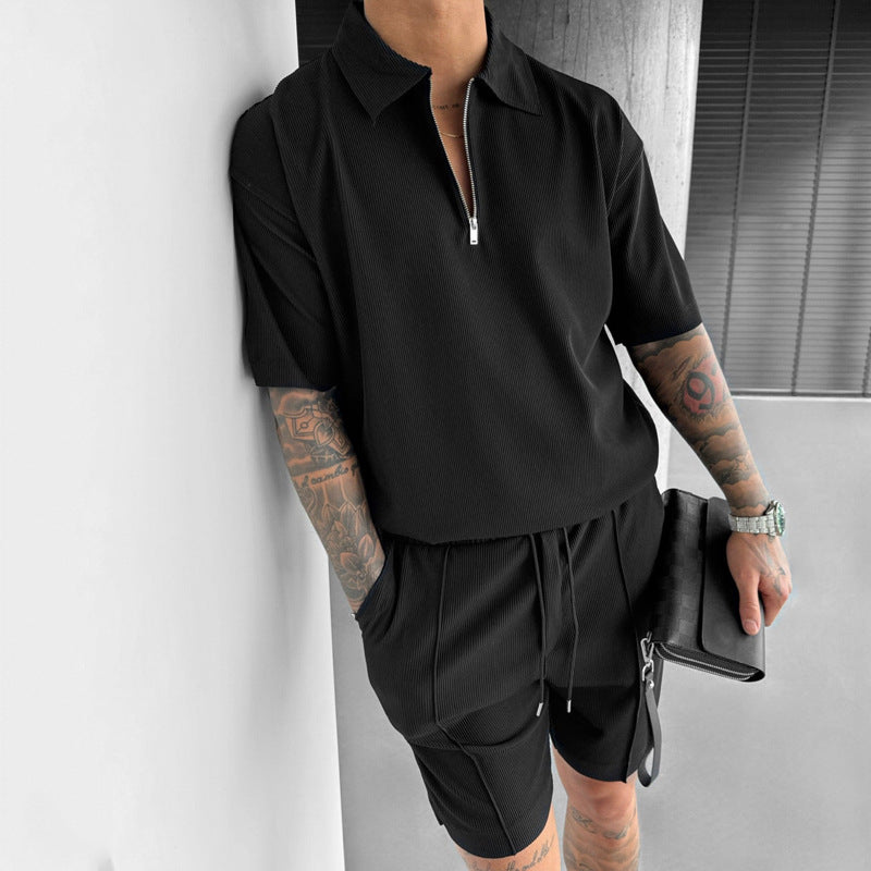 Men's Zip Polo and Drawstring Shorts Set (photo 10)