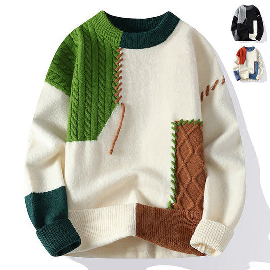 Men's Colorblock Knit Pullover Sweater