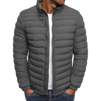 Men's Padded Zip-Up Jacket with Pockets (photo 2)