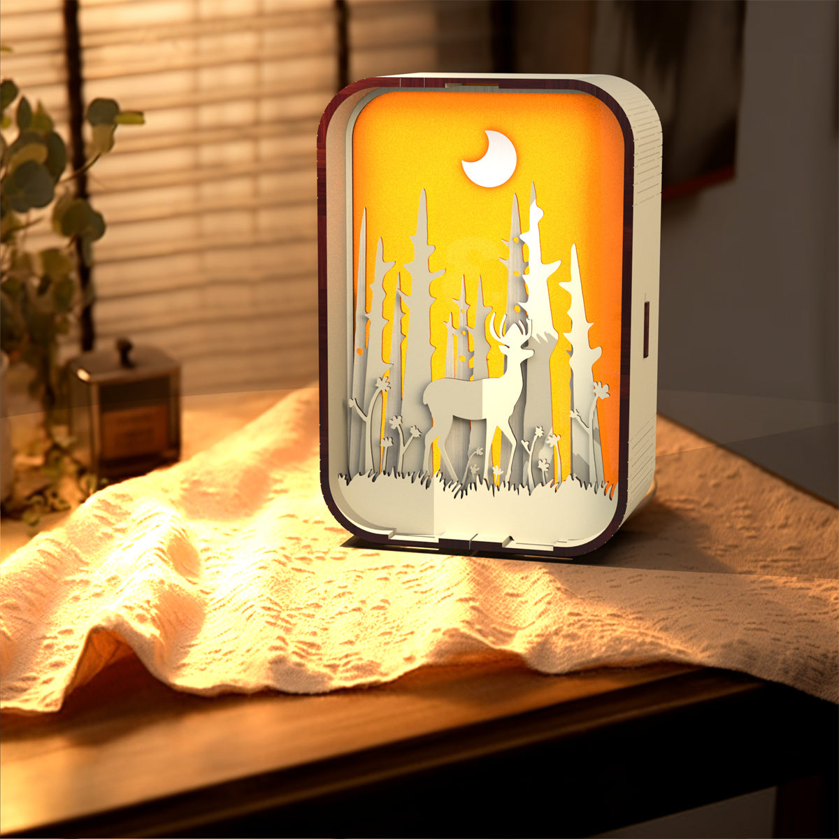 Laser-Engraved Wood Night Light