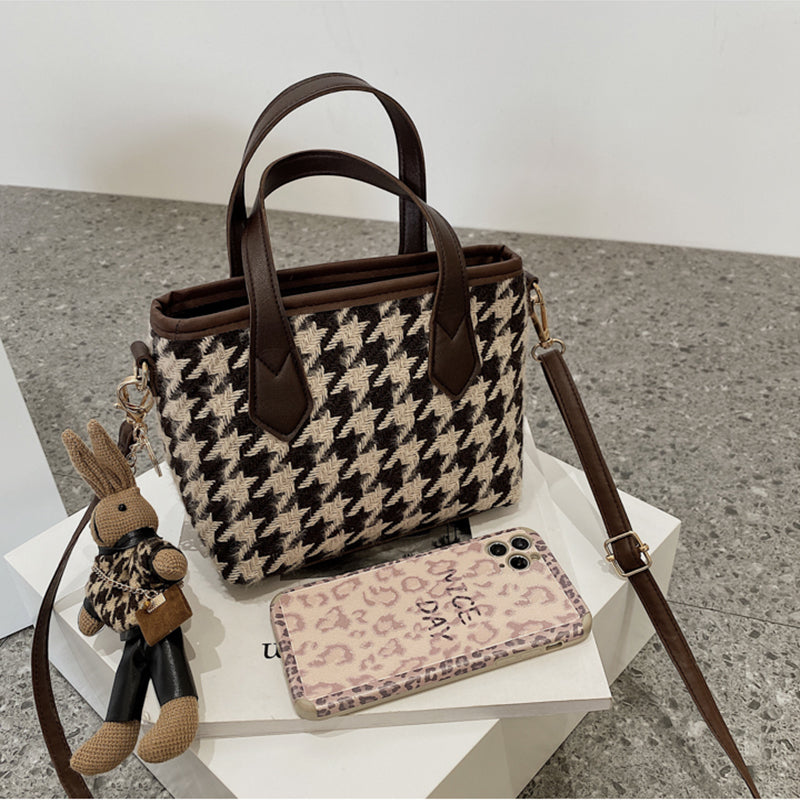 Houndstooth and Plaid Mini Shoulder Bag (photo 5)