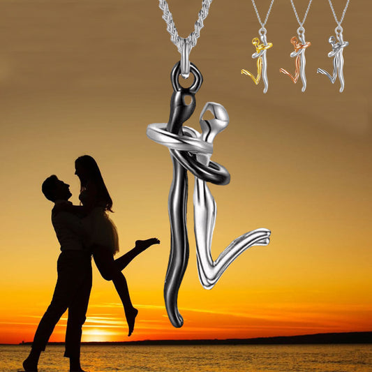 Hugging Couple Pendant Necklace