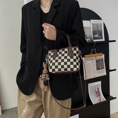 Houndstooth and Plaid Mini Shoulder Bag (photo 3)