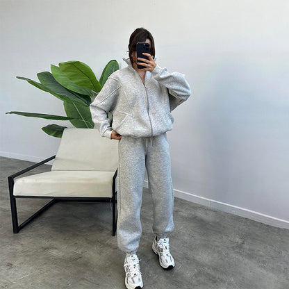 Women's Zip-Up Stand-Collar Jacket and Jogger Set (photo 6)