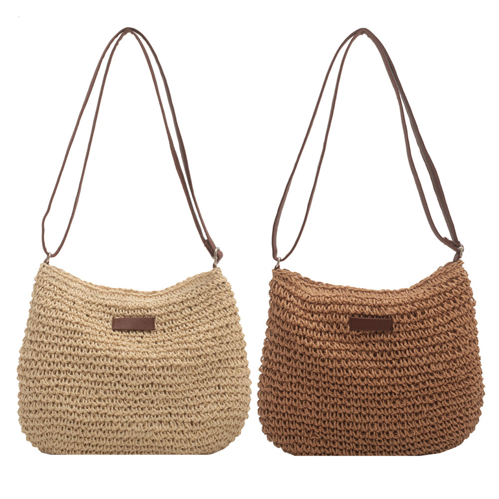 Woven Straw Tote Bag with Zipper (photo 10)