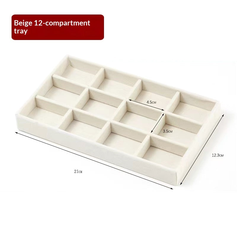Velvet-Covered Drawer Organizer Tray - 12 Compartments (photo 6)