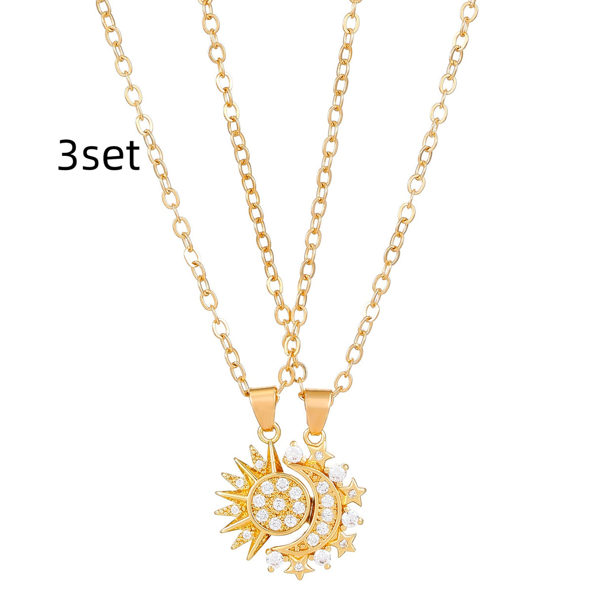 Sun and Moon Magnetic Couple Necklaces, Set of 2 (photo 9)
