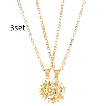 Sun and Moon Magnetic Couple Necklaces, Set of 2 (photo 9)