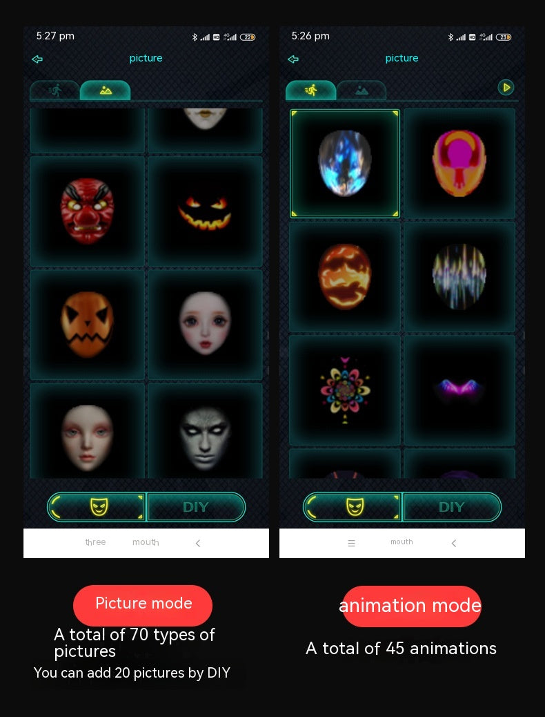 Programmable LED Light-Up Party Face Mask (photo 7)