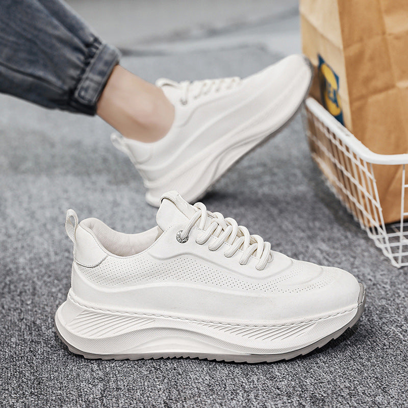Men's Thick-Sole Lace-Up Casual Sneakers (photo 4)