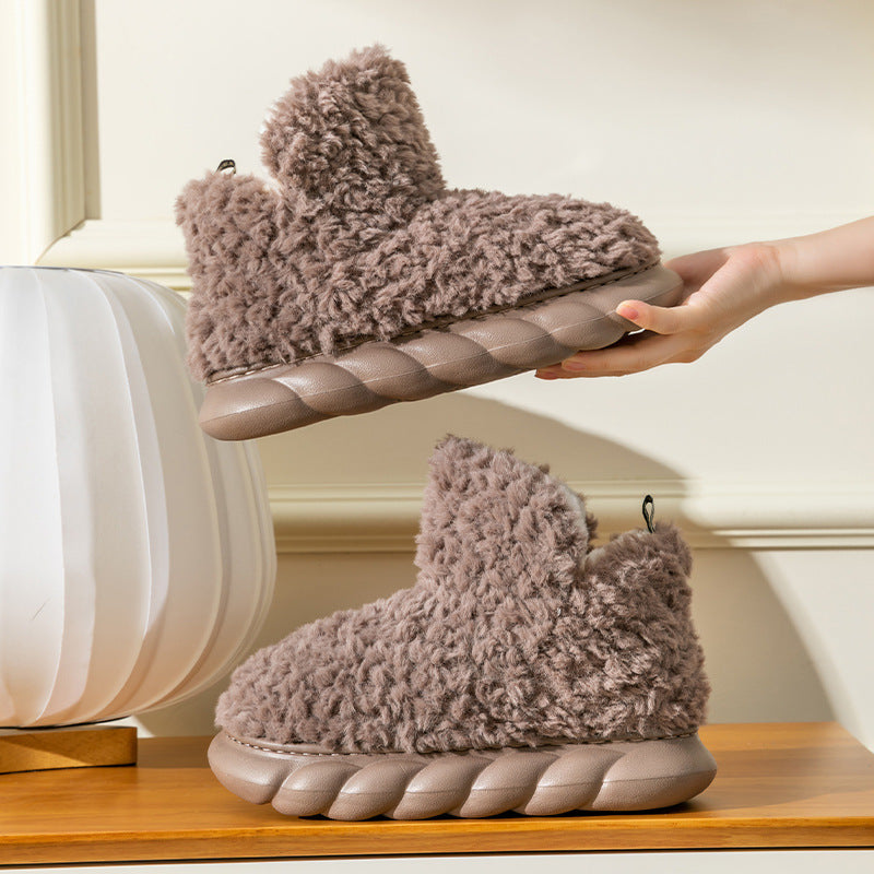 Plush High-Top House Slippers with Thick Sole (photo 16)