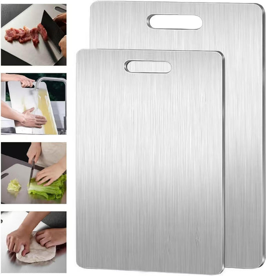 Double-Sided Metal Cutting Board, 25 x 15 to 46 x 30 cm