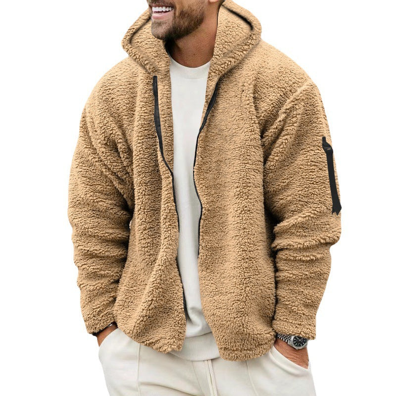 Men's Reversible Plush Hooded Zip Jacket (photo 7)
