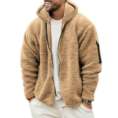 Men's Reversible Plush Hooded Zip Jacket (photo 7)