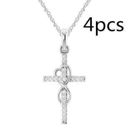 Rhinestone Cross Pendant Necklace (photo 18)
