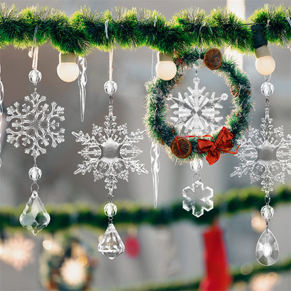 Clear Acrylic Icicle Christmas Ornaments, 10 Pcs (photo 13)