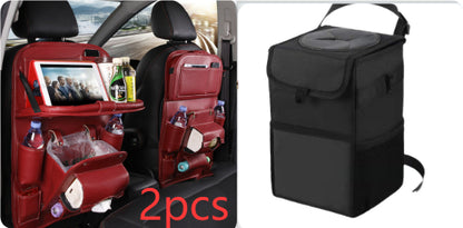 PU Leather Car Seat Back Organizer with Tissue Box (photo 23)