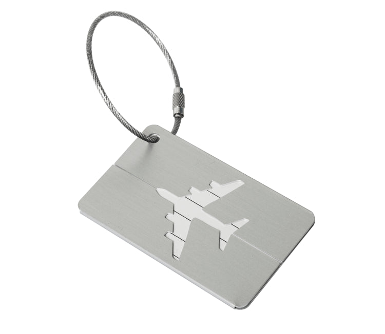 Aluminum Alloy Luggage Tag with Loop - Silver (photo 6)